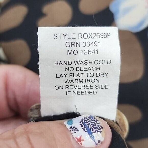 Figueroa & Flower Top Brown Cheetah & Floral long sleeve button down Women's PL - Picture 7 of 7